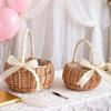 Cesto da Picnic e da Conservazione in Salice e Bambù Intrecciato a Mano per Fiori e Frutta