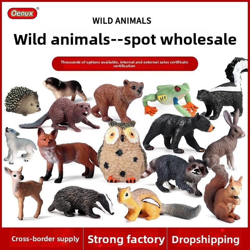 סט דמויות ינשוף סנאי חיות בר לילדים מתנה קישוטים לעוגת פסחא חג המולד יום הולדת אוסף צעצועי פלסטיק