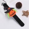 Halloween Party Favors Glitter Felt Slap Bracelet, Cartoon Pumpkin Skull Cat Spider Bands Snap Band, for Kids Adults