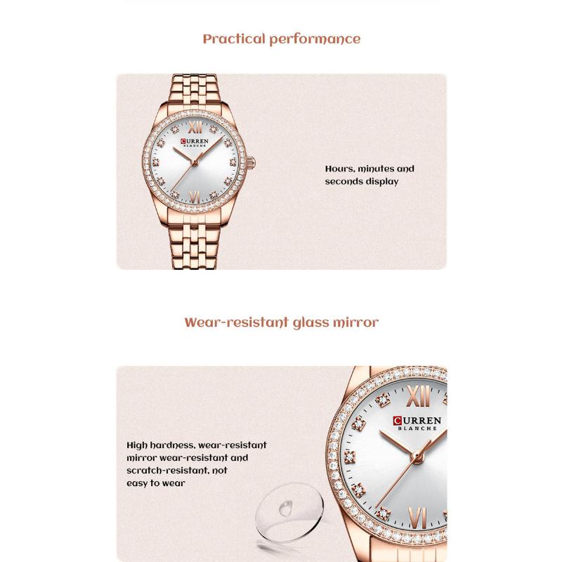 CURREN New Top Women's Watch Fashion Diamond Watches Small Light Thin Steel Band Fashion Waterproof Quartz Watches
