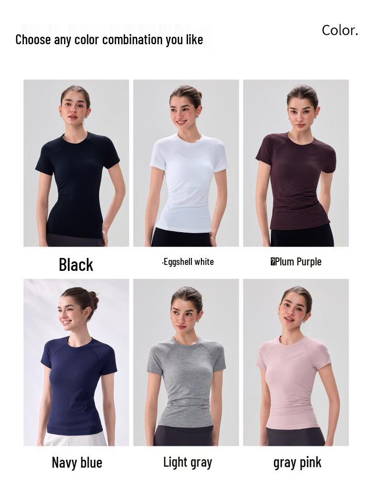 Women's Breathable Seamless Slim Fit Yoga and Running T-Shirt