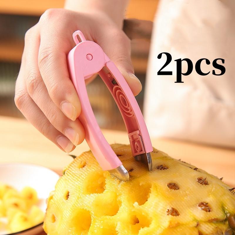 2pc Strawberry Pineapple Eye Peeler Fruit and Vegetable Practical Seed Remover Clip Fruit Tools Kitchen Steel Gadgets