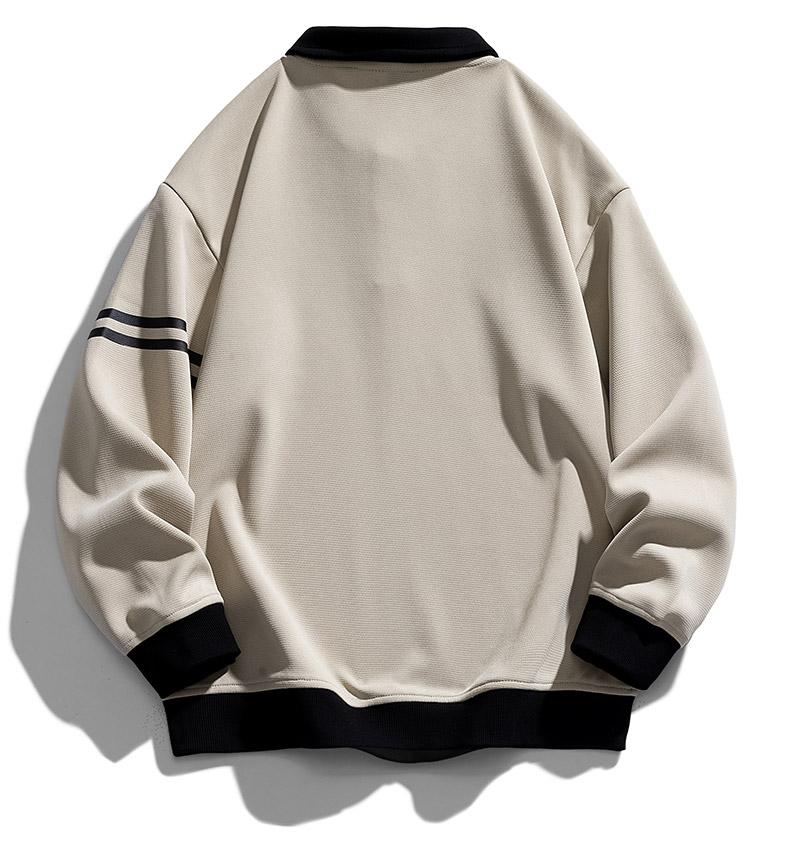 Herren Oversized Kontrastfarben Revers Sweatshirt Frühling Hip Hop Streetwear Sweatshirt Harajuku Baseball Uniform Hoodie Herren