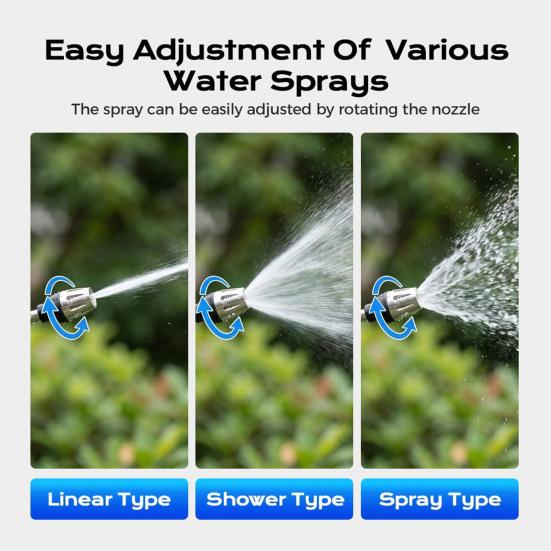 High Pressure Washer Car Wash Spray Wand with Brass Connector 2-in-1 Jet & Spray Nozzle Outdoor Surface Cleaner Tool for Garden Watering Patio Fence