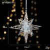 Acrylic Ice Crystal Christmas Tree Pendant Transparent Angel Elk Bells Xmas Tree Hanging for Noel Home Decora 2025New Year Party