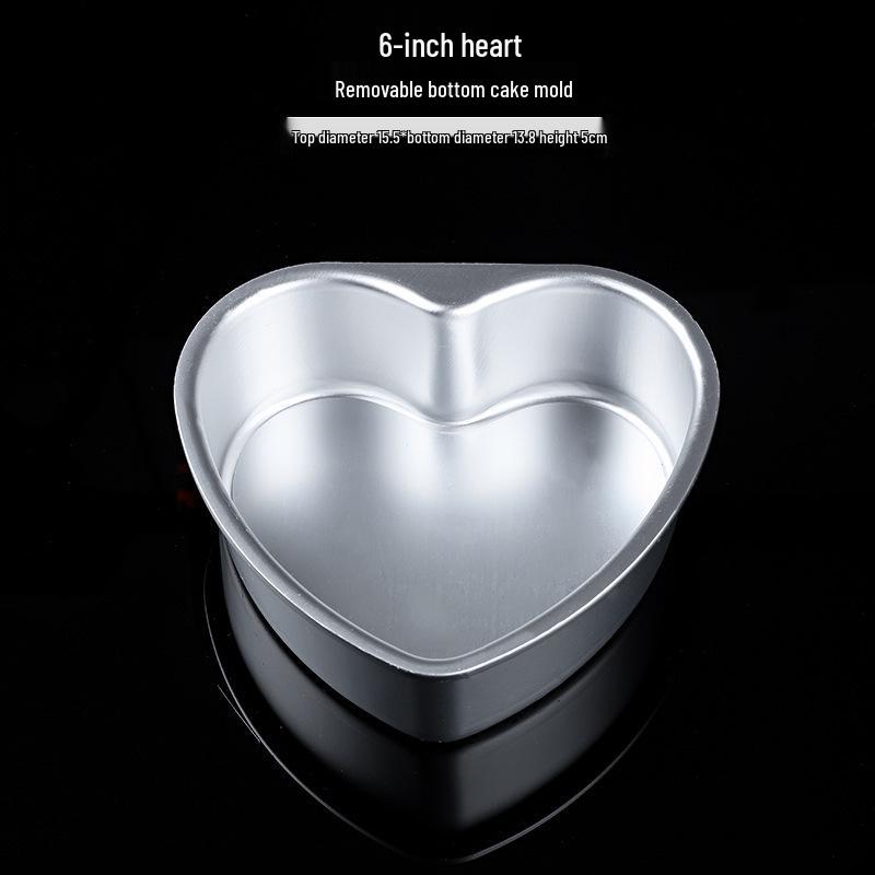 Heart-Shaped Anodized Chiffon Cake Mold with Removable Bottom