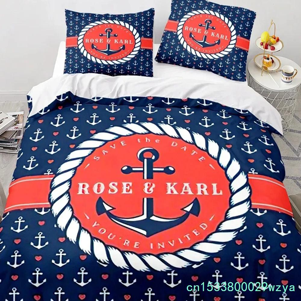 3D Druck Neue Nautische Ozean Anker Bettwäschesets Ozean Geist Bettbezug King Queen Einzelgröße Bettwäsche Teenager Jungen Geschenk