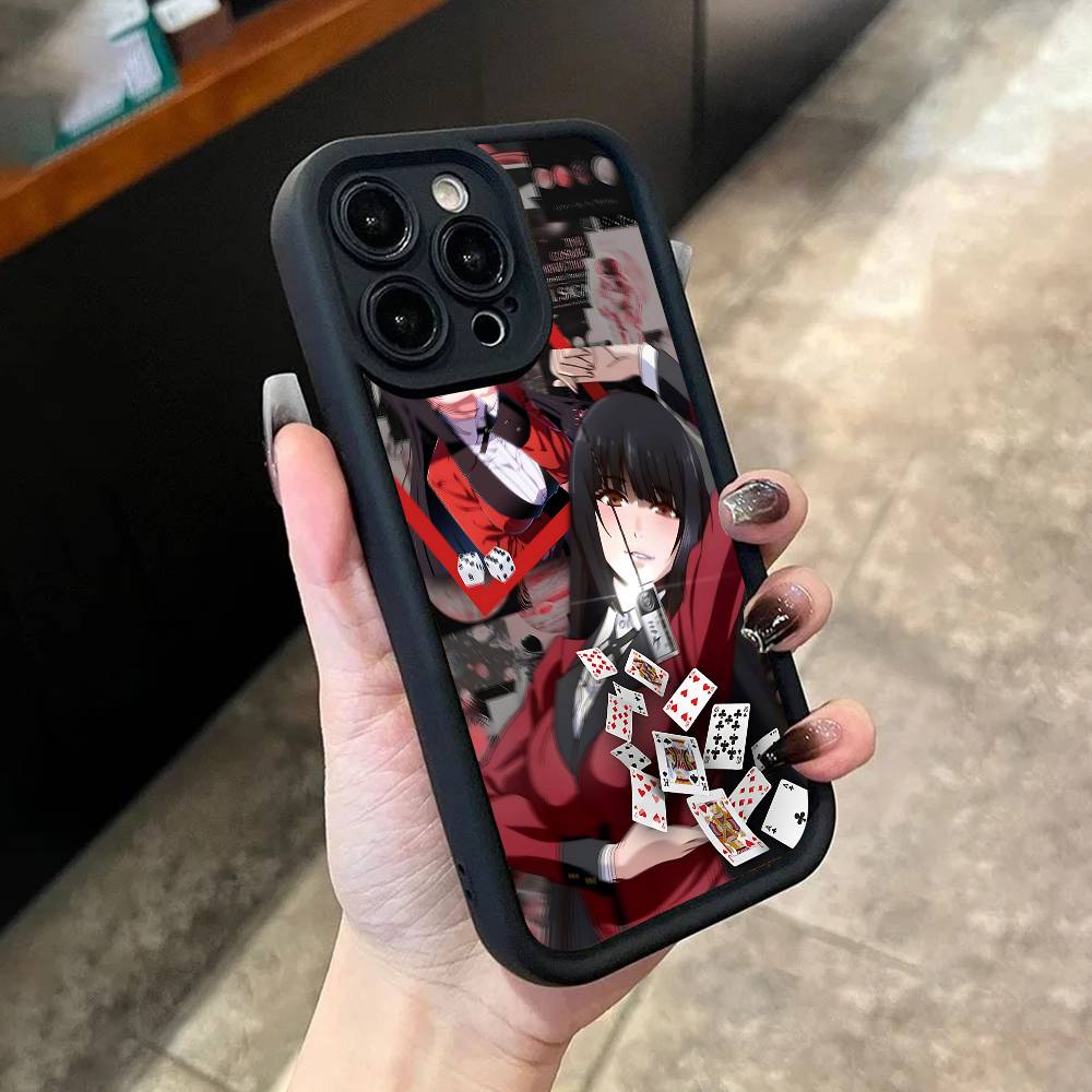 Yumeko Jabami K-Kakegurui Phone Case For iPhone 17,16,15,14,13,12,11,Pro,Max,Plus,X,XS,SE4,E,Mini Black Thickened border Case