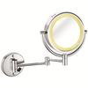 LED Wall-Mounted Telescopic Stainless Steel Makeup Mirror - Double-Sided, High-Definition, Magnifying for Bathrooms