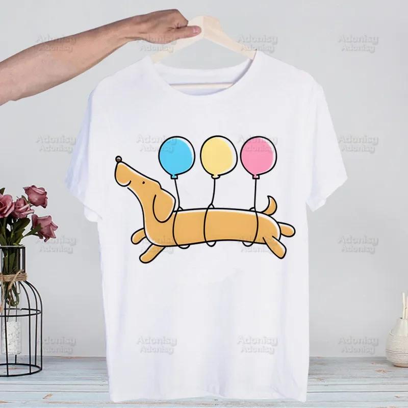 Dachshund Teckel Funny Cute Dog Animal Funny T Shirt Men New Casual Short Sleeve Tshirt Homme Manga Unisex T-shirt Tees