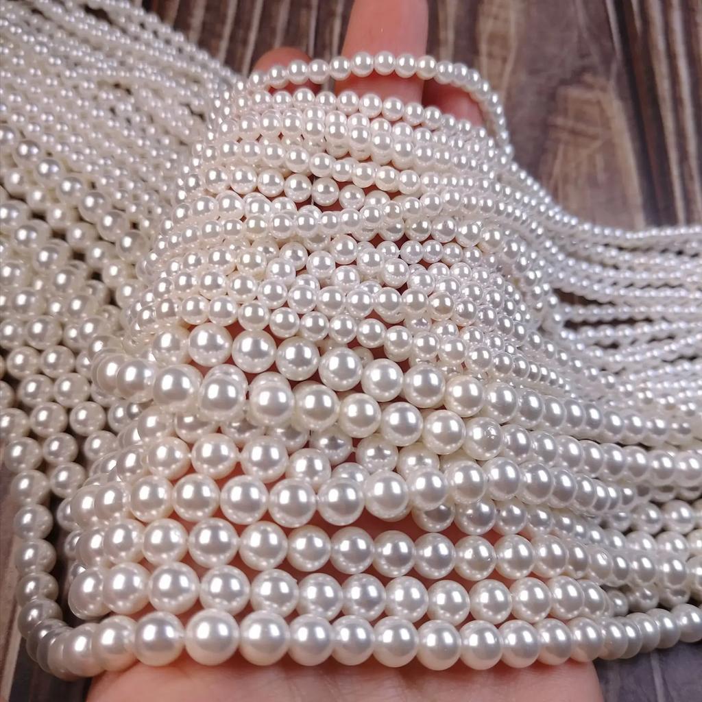 50/400 PZ Perle di Plastica ABS Perline Rotonde Sfuse Artigianato Per la Creazione di Gioielli alla Moda Acrilico Fai da Te Perle Imitazione 4mm/6mm/8mm/10mm/12mm