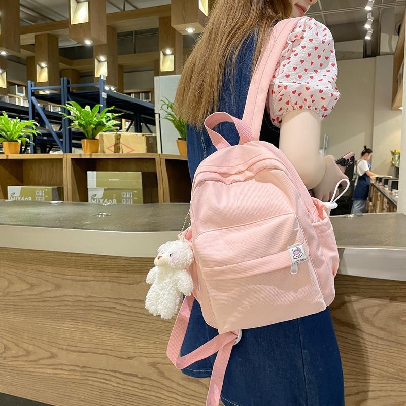 Candy Color Student Schoolbag Japanese Fresh Girl Backpack Personalized Versatile Simple Solid Color Backpack