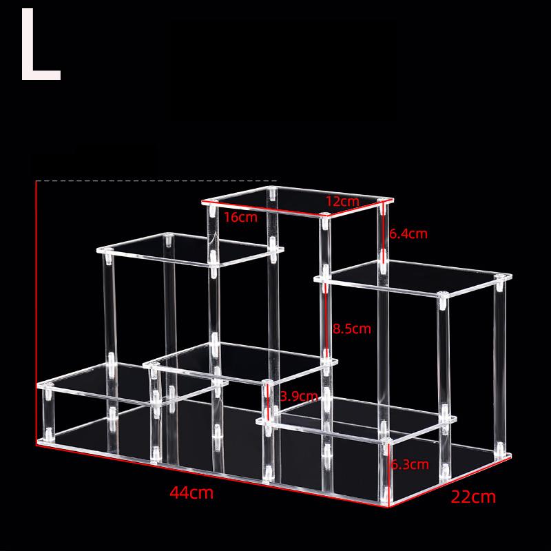 1-4 Tier Acrylic Display Stand for Action Figures,Cosmetic Rack Clay Doll Jewelry Cupcake Perfume for Corner Display Riser Shelf