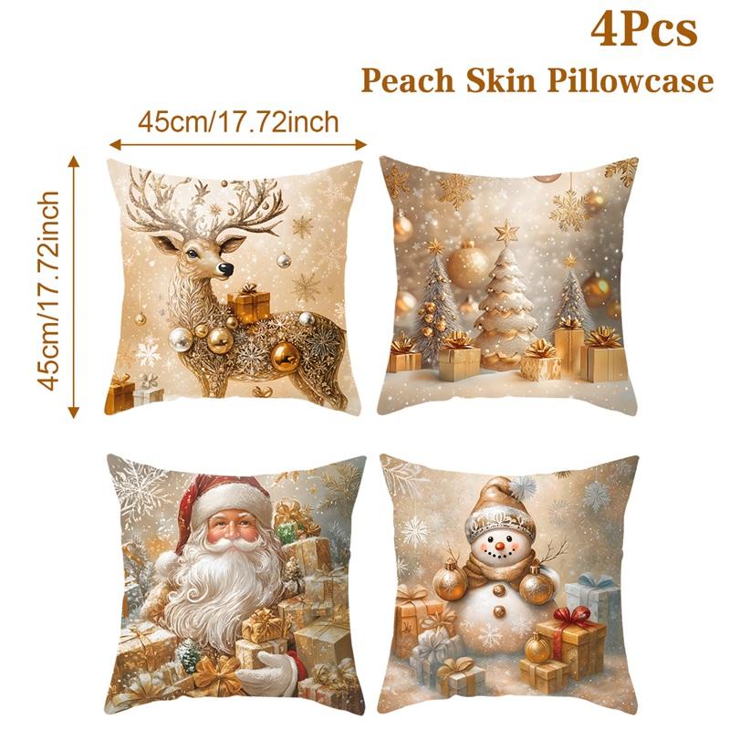

4pcs Christmas Pillow covers Christmas Party Decoration 2025 Xmas Santa Claus Pillow Cover Navidad Natal New Year Gift 2026