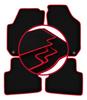 Velours-Fußmatten mit rotem Rand für: Skoda Fabia II Schrägheck, Kombi (2007-2014)