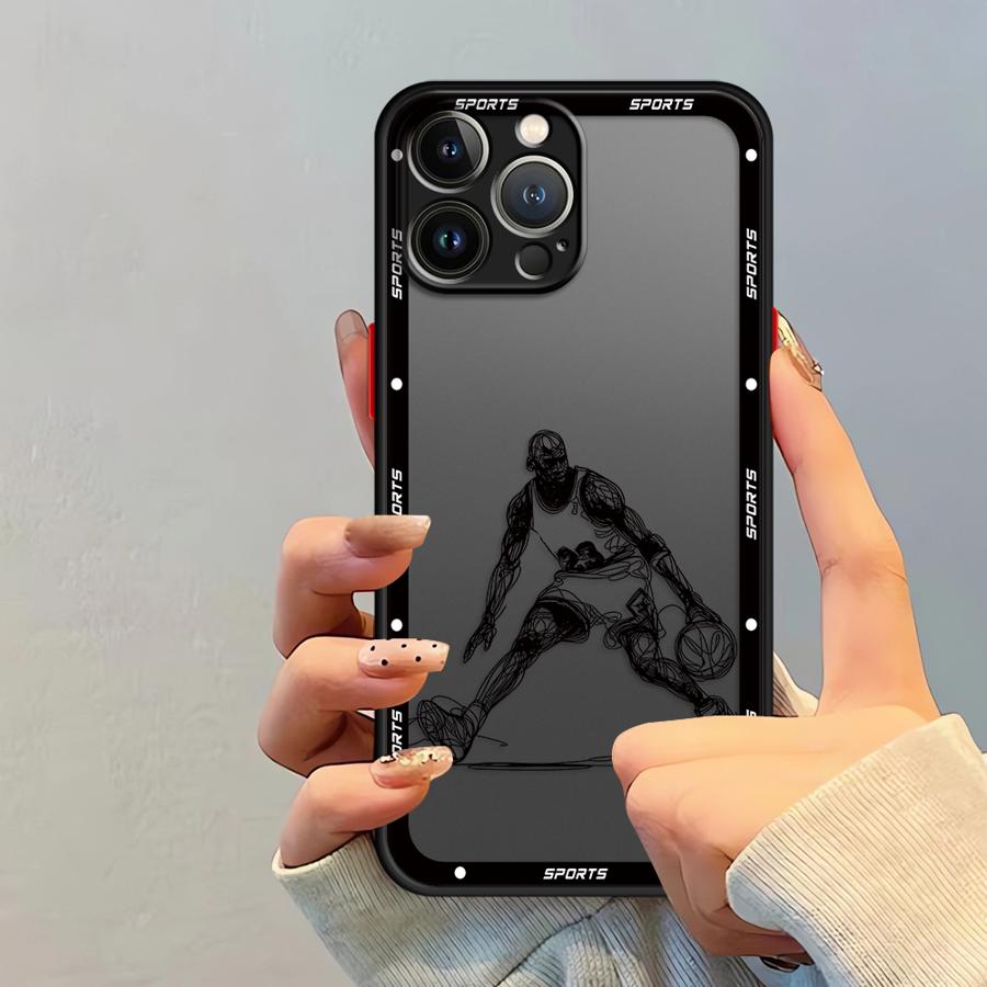 Funda Back Phone Cover Case for iPhone 17 Pro Max 11 Air 16 Plus 14 XS XR 7 8 SE 15 12 13 Mini Cartoon Basketball Star Sports