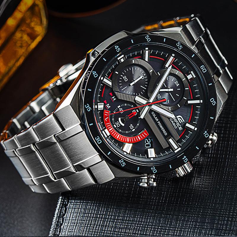Casio EDIFICE Classic Simple Casual Fashion Business Trend Contrast Color Classic Three Eyes Six-pin Dial Waterproof Watch Quartz EQS-920DB-1A