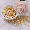 150 Stück Imitationsperlen, 3-8mm Doppelloch Runde ABS-Kunststoff Lose Perlen für DIY-Bastelarbeiten und Schmuckherstellungszubehör