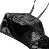 Woman's Wet Look Push Up Bra Top Unlined Wire-Free Patent Leather Bustier Bralette Clubwear