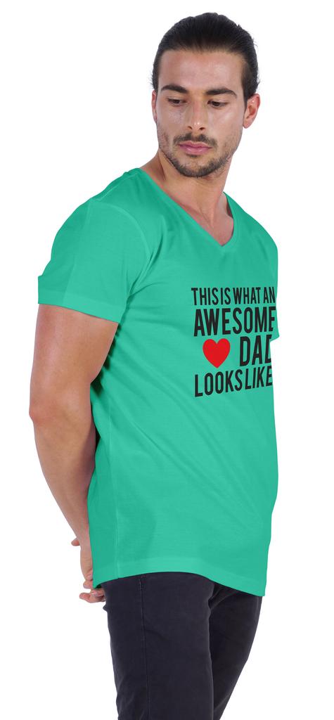 Inkmeso   This Is What An Awesome Dad Looks Like   Quotes Tshirt For Men Cotton Jersey Novelty Humor Tee