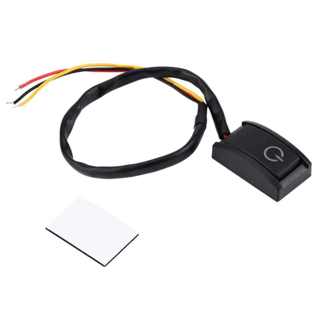 Car Paste Type Switch, DC 12V 200mA Paste Type ON/Off Button Switch Black