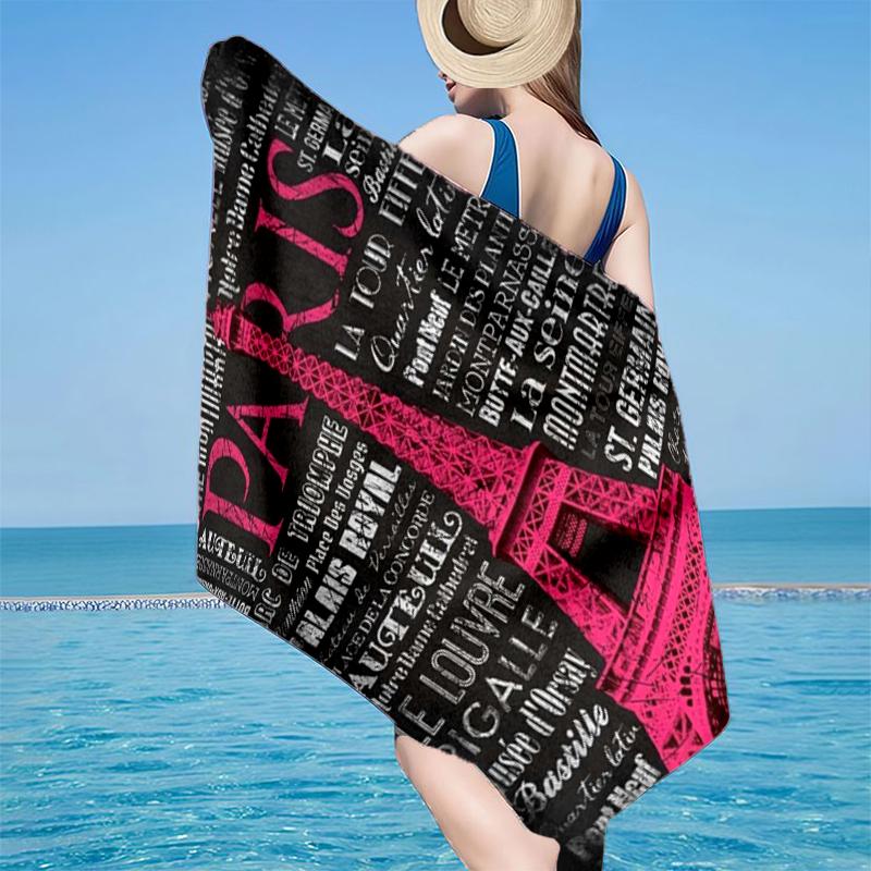 Pariser Eiffelturm Romantik Strandtuch, Superweiche Mikrofaser, Geschenk für Sie/Ihn, Geburtstag, für Pool, Strand, Reisen, Heimdeko Fan-Geschenke