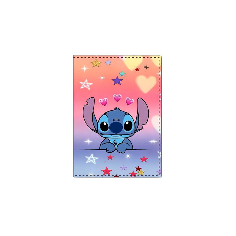 Cute Stitch Print Passport Holder PU Leather Travel Passport Cover Multi-Function Document Organizer Blue 6pcs