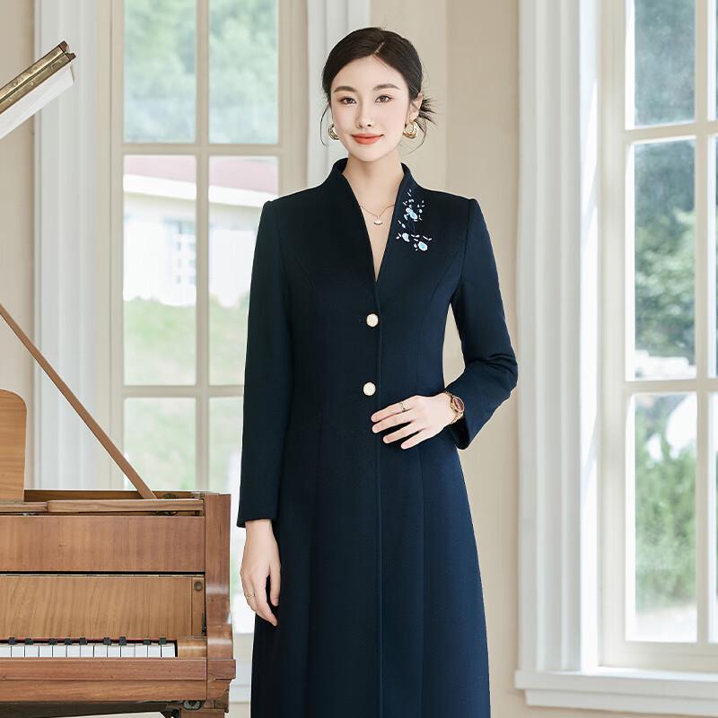 Troloman New Chinese Style Women's Long Wool Coat