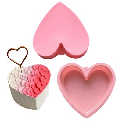 Heart Shaped Cake Mold Nonstick Silicone Baking Ice Cream Pudding Mousse Jelly Chocolate Easy Release Baking Mold for Valentine's Day Weddings