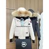 Canada Goose Short Bomber Jacket - Winter Down Outerwear for Men & Women, Fur Collar, Thick & Warm.