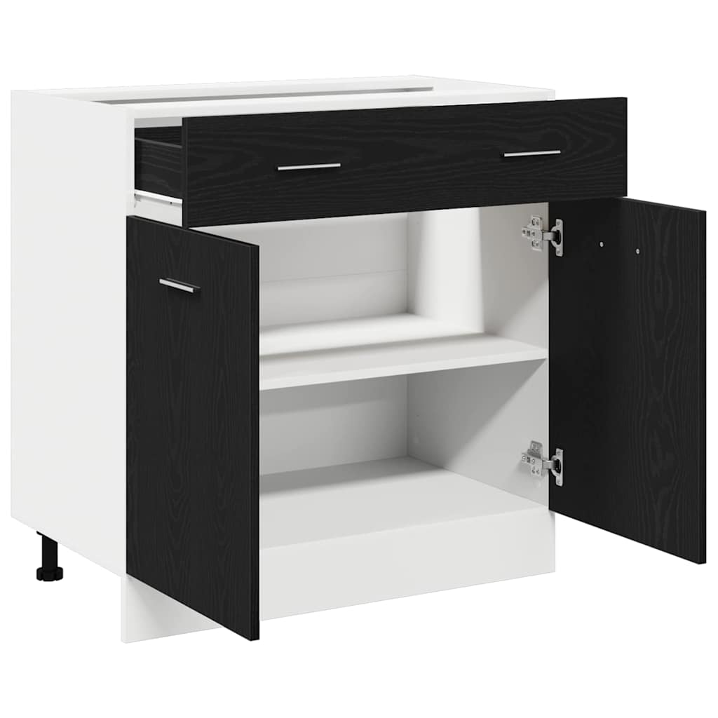 Hanging Cabinet with Shelf Black Oak Effect 80 x 31 x 81.5 cm