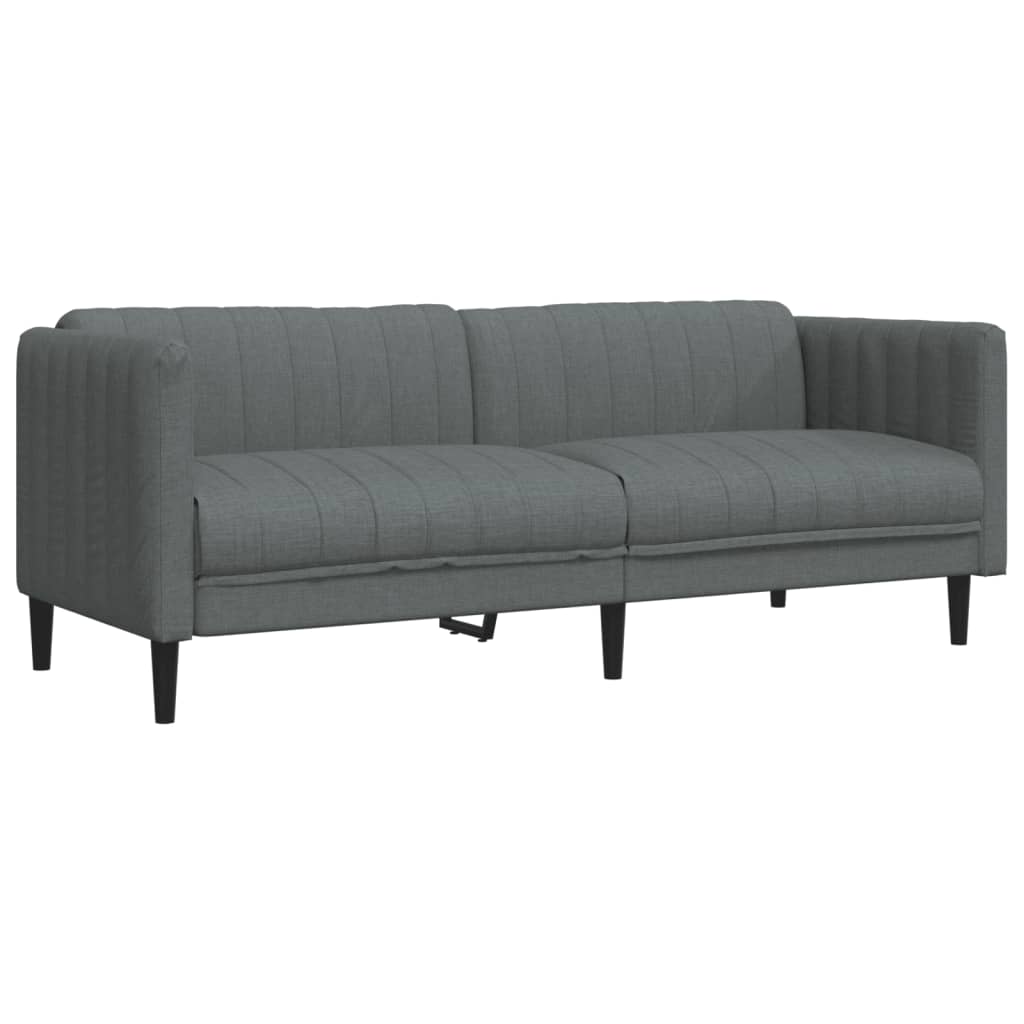 Vidaxl 2-Cz. Living Room Set, Dark Grey, Upholstered In Fabric