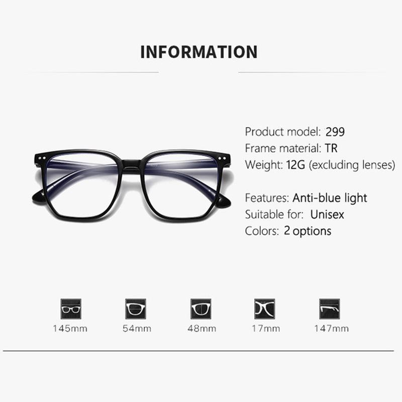 New Model Anti-blue Light Tr Style Glasses For Both Men And Women With Large Frames And Suitable For Myopia.299