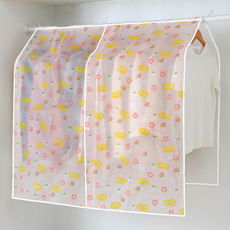 Clear Reusable Wardrobe Clothes Protectors Dustproof Hanging Organizers Clothing Rack Covers For Long Coat Garment Bag