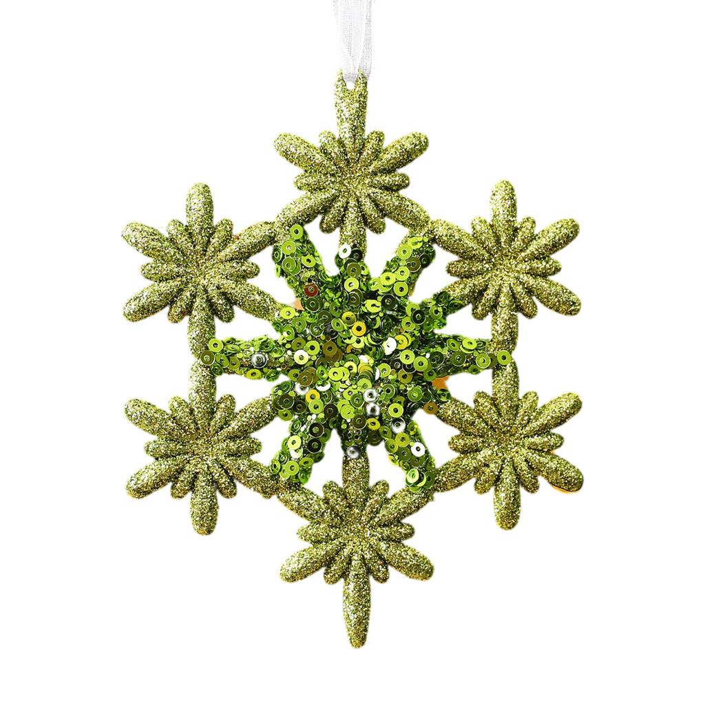 Fruit Green Sequined Christmas Decoration Snowflake Pendant