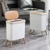 Large Capacity S/M/L Trash Can with Lid Press Type Waste Bin with Legs Narrow Plastic Trash Bin Kitchen Household Cleaning Tools