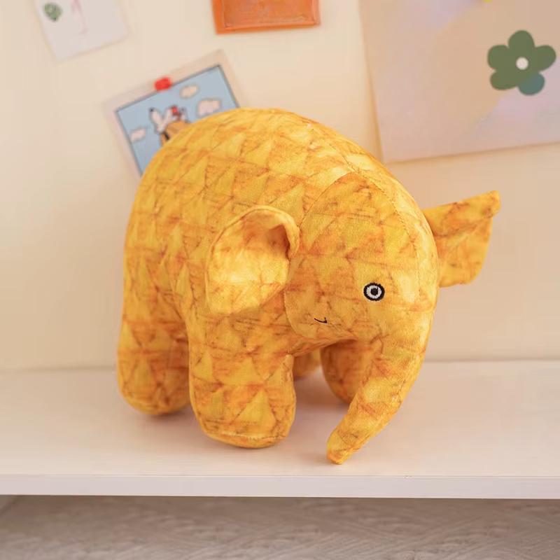 Cute Anime Elmer Elephant Figure Plush Toy Stuffed Cartoon Bear Snake Dolls Soft Animals Pillow for Kids Xmas Halloween Gifts