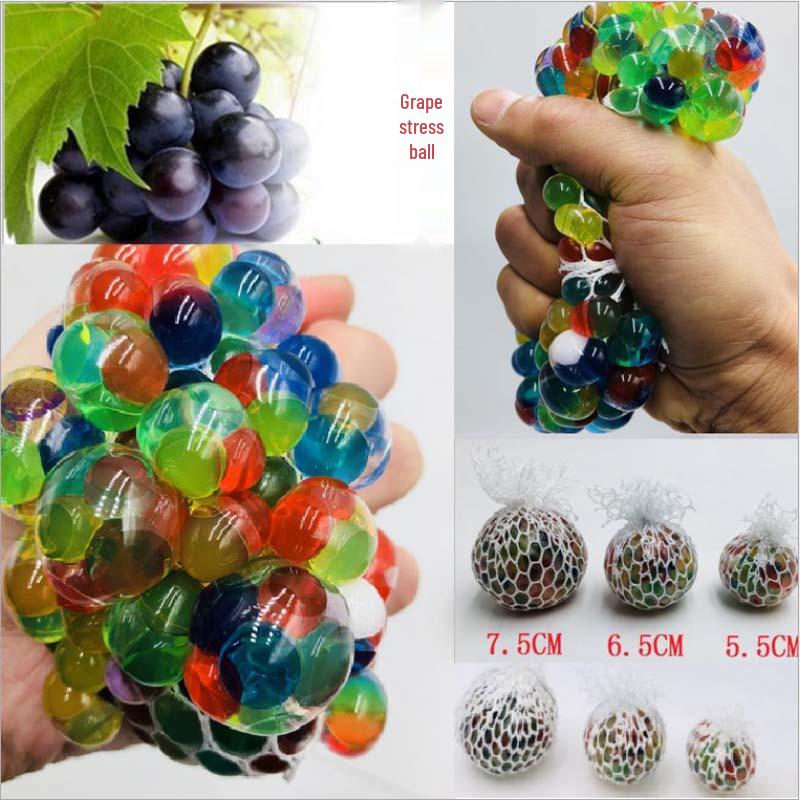 

Squish Stress Ball Grapes: Hand-Squeezed Bead Grape Ball for Stress Relief and Fun Pranks