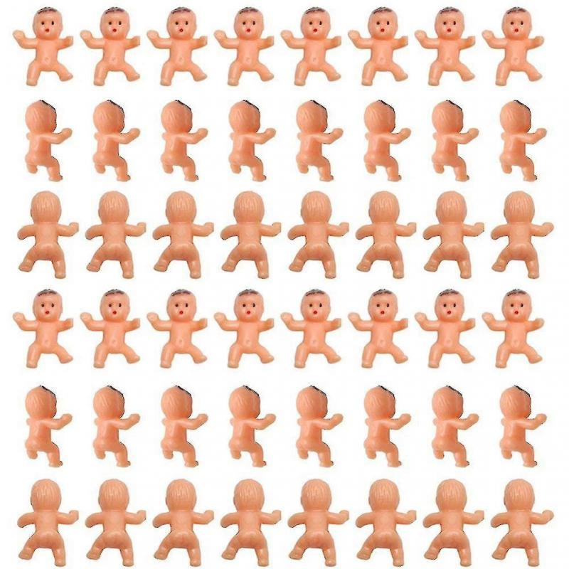 60 Pcs Mini Plastic Babies Kids Bath Toy Tiny Figurine Baby Shower Bathing Doll Bulk For Party Favor