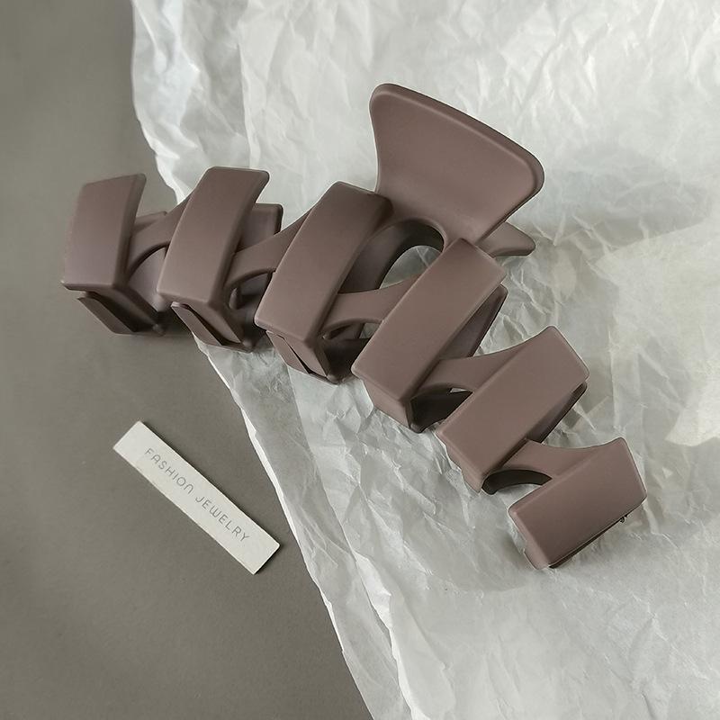 

Винтажный матовый геометрический пластиковый зажим для волос для женщин, элегантное украшение для волос, заколки для длинных густых волос, модные аксессуары для волос