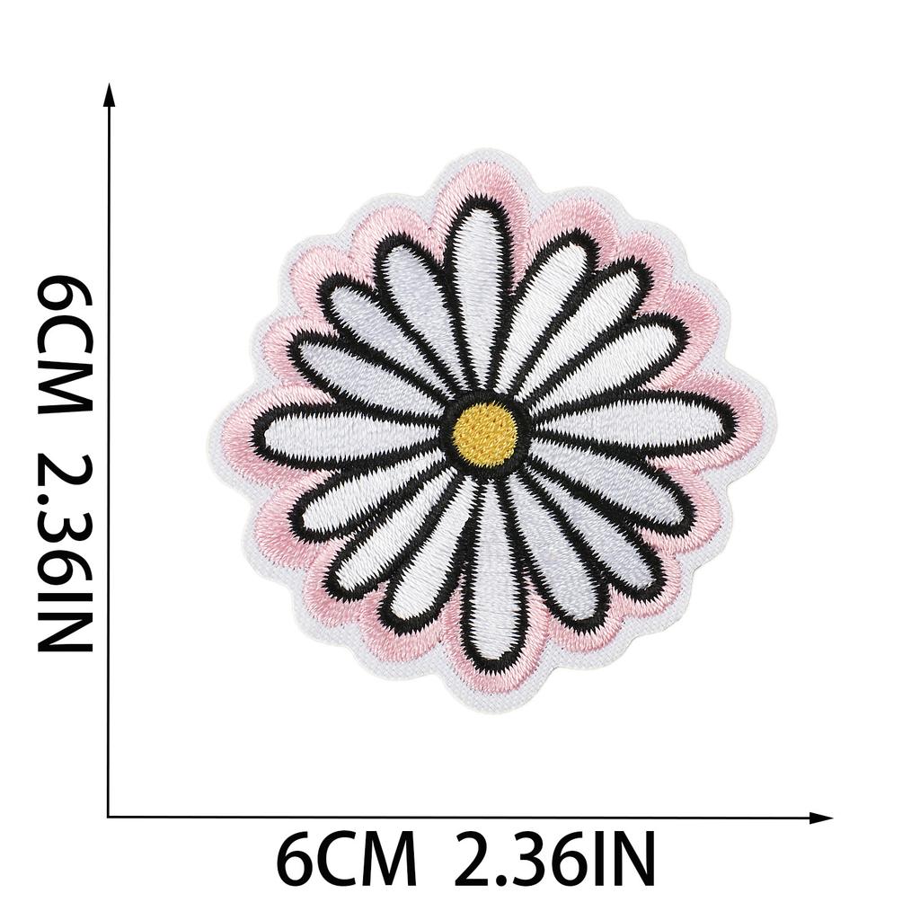New Flower Embroidery Cloth Sticker Set, Clothes Decoration Patch Sticker, Cartoon Chrysanthemum Heat Transfer Embroidery Sticker