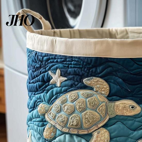 Laundry Basket for Bedroom Quilted Foldable Boho Fabric Hamper Cute Cat Storage Clothes Toys Blankets Nursery Bathroom