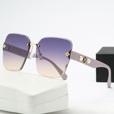 New Rimless Trimmed Pearls Decorated with High-grade Luxury Ladies Sunglasses Tik Tok Tide Online Celebrity Sunglasses.