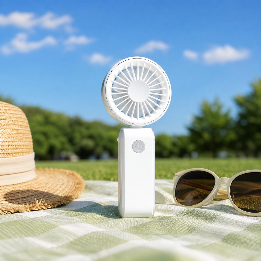 Mini Portable Handheld Fan Rechargeable Small Size Compact Design Three Speed Settings Battery Operated Cooling Device