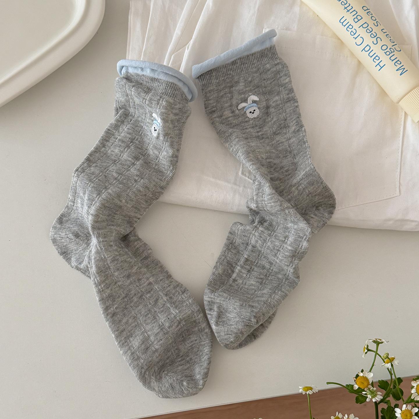 Women s Thin Korean Style Mid-Calf Cotton Socks - Spring/Summer 2026 New Arrivals One Size