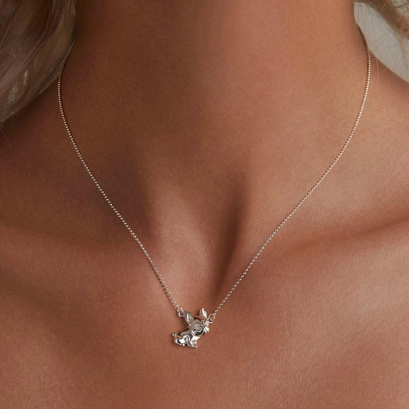 S925 Sterling Silver French Bulldog Pendant Necklace Cute Dog Neck Chain for Women Party Fine Jewelry Gift