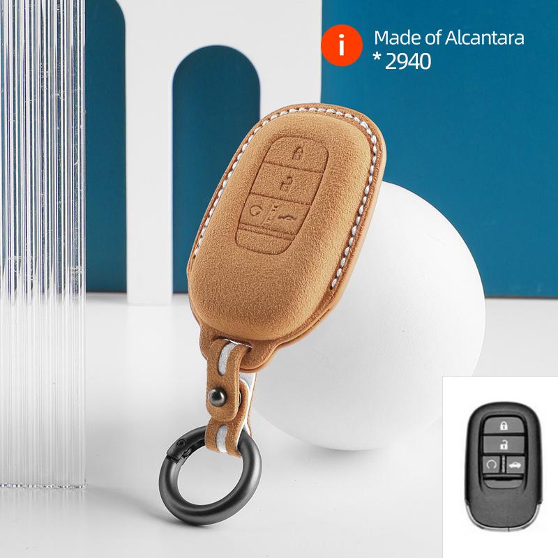 Car Key Case Cover Shell For Honda Vezel City Civic Jazz Brv Brv Hrv Remote Protector Suede Interior Accessories