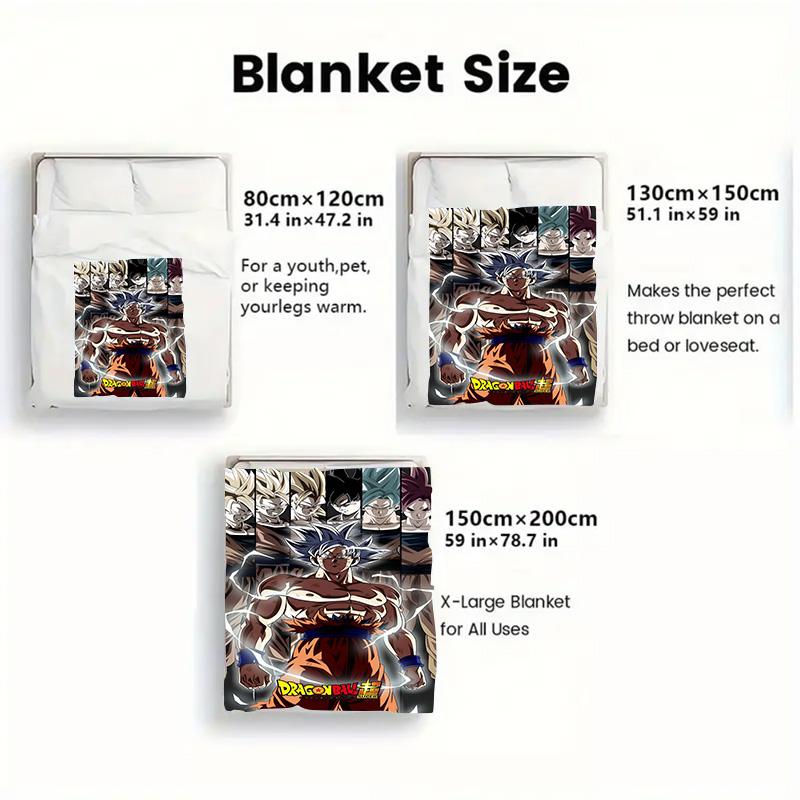 Dragon Ball Durable Anti-pilling Blanket Thick Warm Flannel Blanket for Long Term Home Daily Use THW