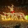 2D Leuchtendes Rentier Outdoor Weihnachten Eisen Festliche Ausstellungsdekoration Mit Schleife Weihnachtsrentier-Dekoration Für Familie Freunde Zuhause Terrasse