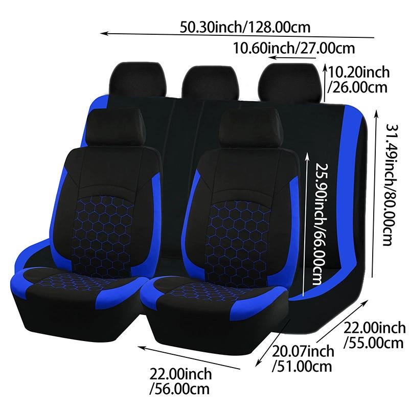 5 Seats Football Embroidery Car Seat Covers Polyester Fabric Honeycomb Seat Covers Universal Fit Most Car Suv Truck